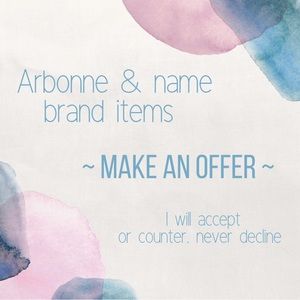 Arbonne logo & hard to find items!  Name brand items from my closet too!